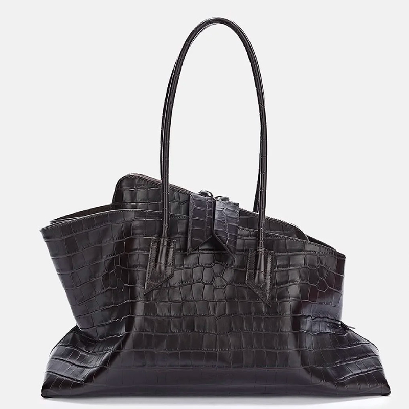 Luxury Bags Hermes - Retro Crocodile Pattern Large Capacity Tote