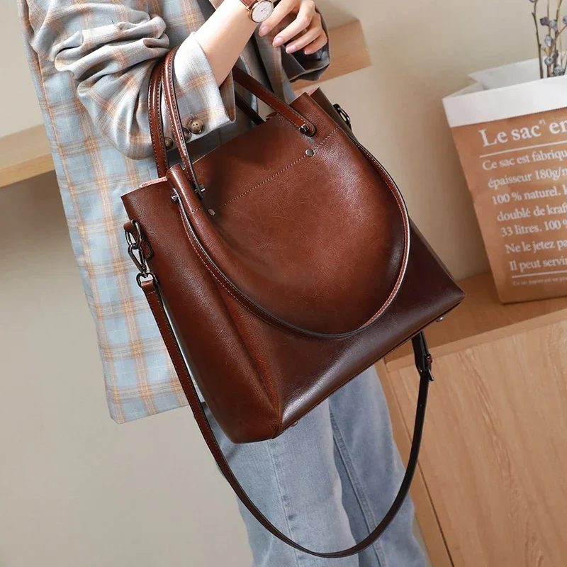 Xl Luxury Bags - Genuine Leather Tote Bag for Women