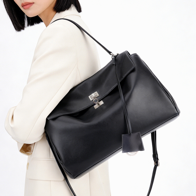 Xl Luxury Bags - Women's Genuine Leather Large Capacity Solid
