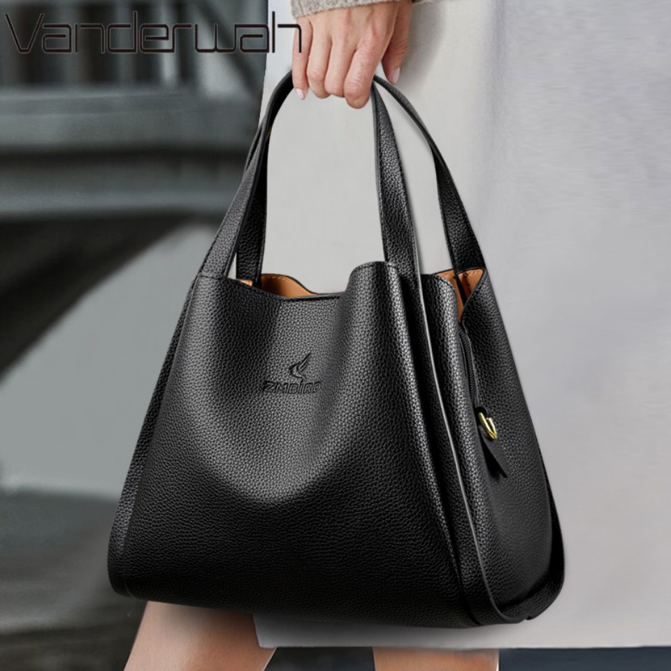 Xl Luxury Bags - VANDERWAH Genuine Brand Soft Leather Top-handle