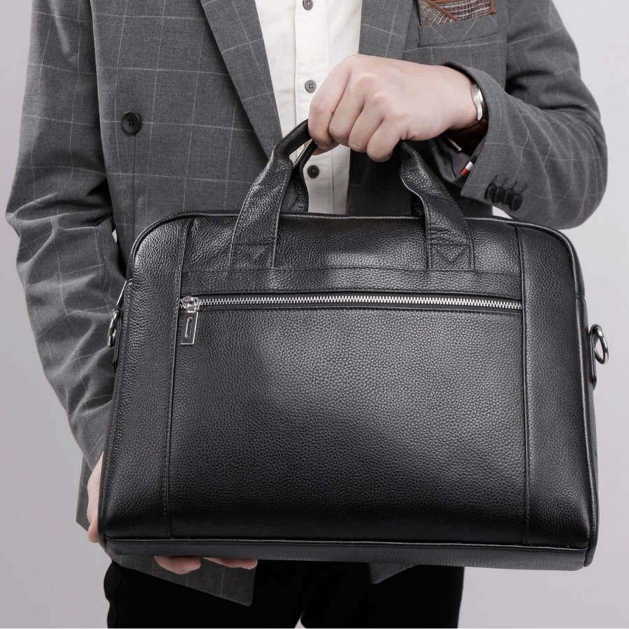 【New Arrival】Men's Genuine Lea - Briefcase Leather Slim 评论和价格
