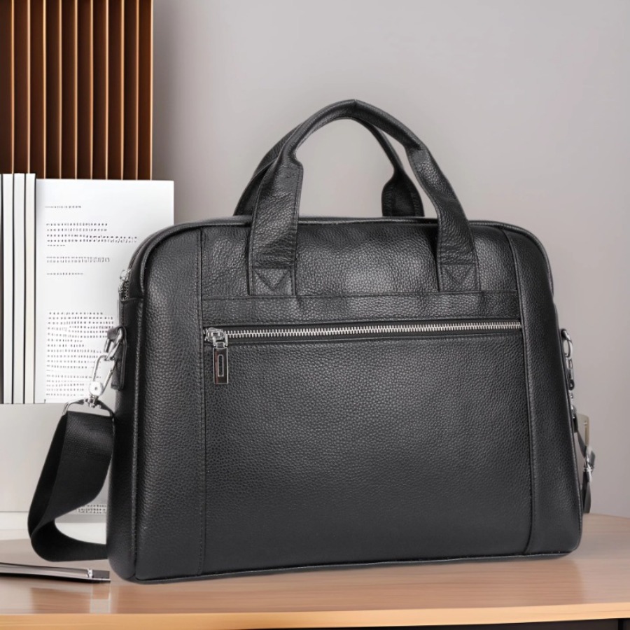 【New Arrival】Men's Genuine Lea - Briefcase Leather Slim 评论和价格