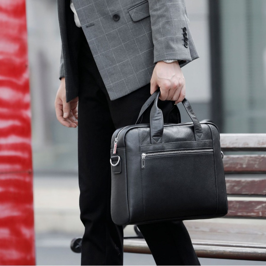 【New Arrival】Men's Genuine Lea - Briefcase Leather Slim 评论和价格