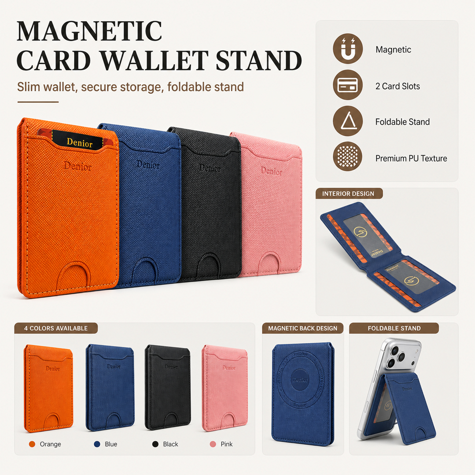 Mobile Phone Wallet Stand Magn - Luxury Bags In 评论和价格