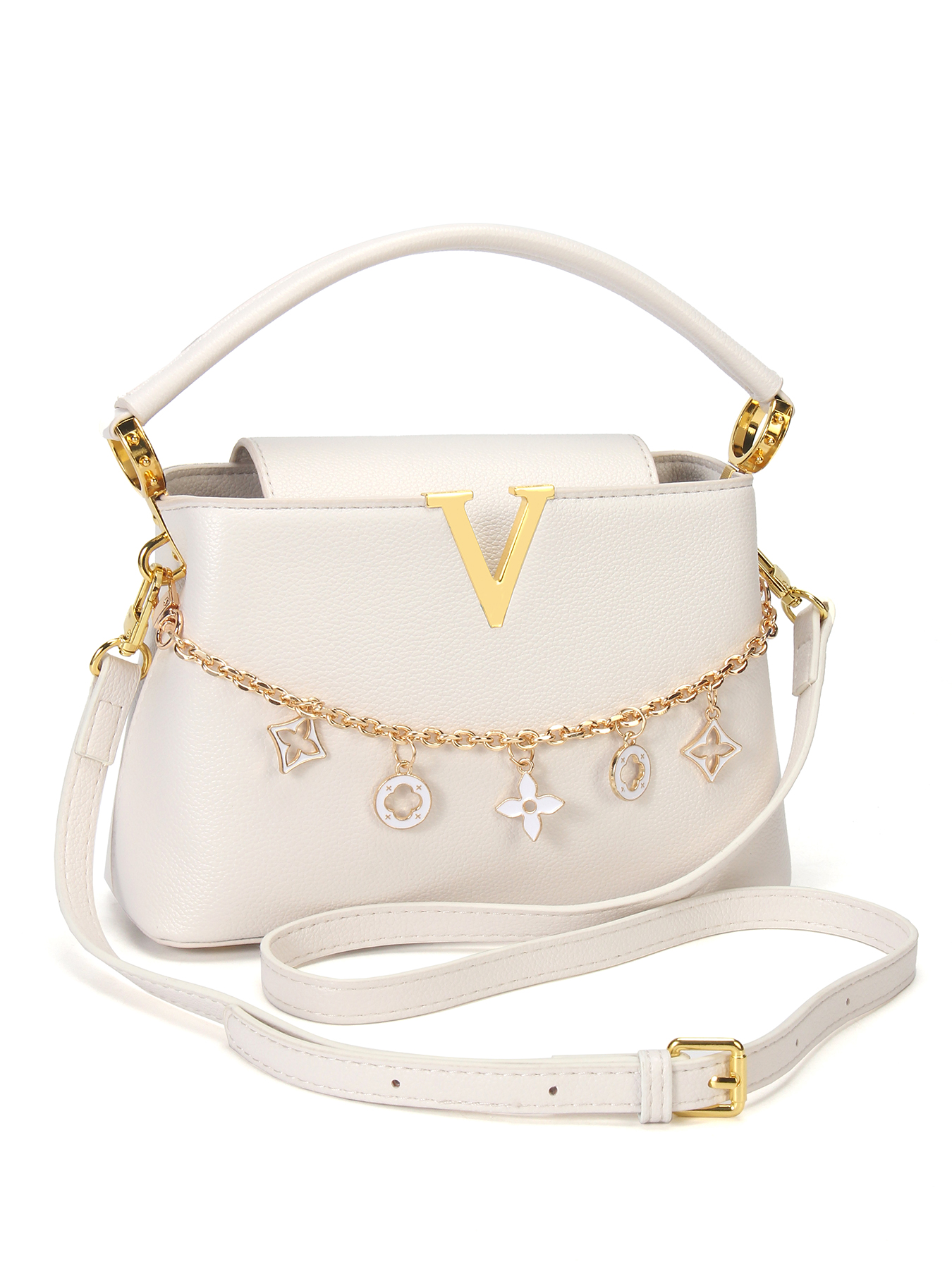 Gold V-Shaped Embellished Wome - Luxury Bags That Are Affordable 评论和价格