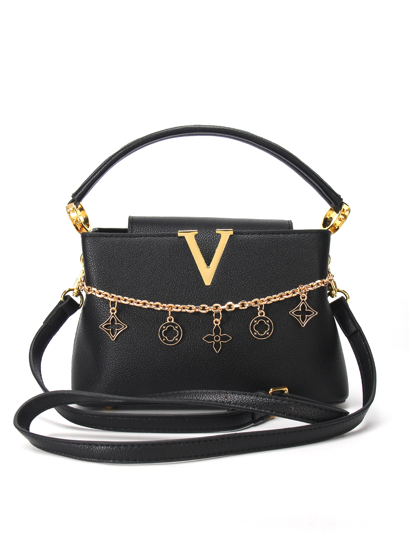 Gold V-Shaped Embellished Wome - Luxury Bags That Are Affordable 评论和价格