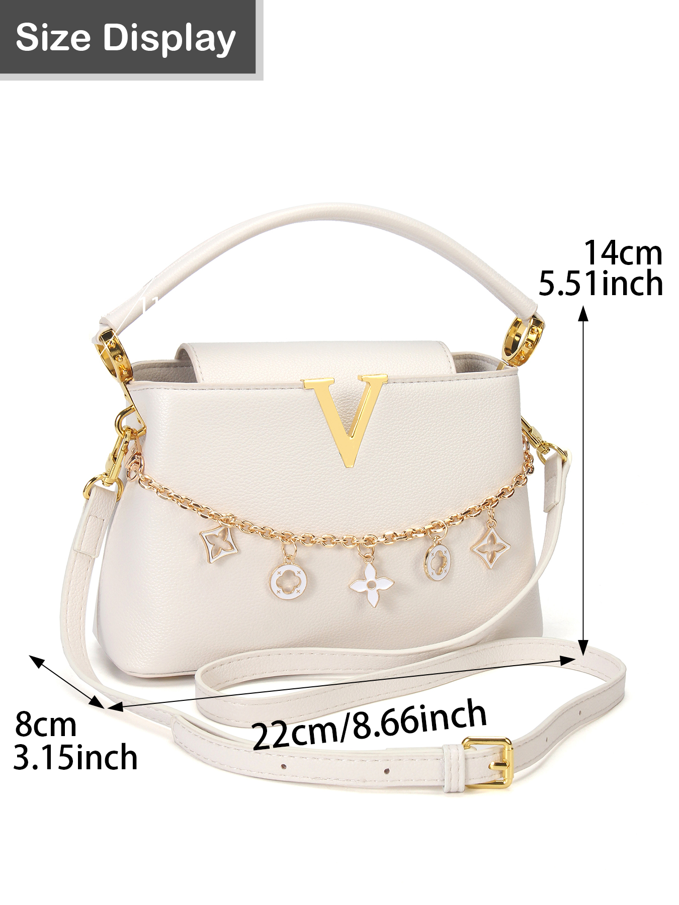 Gold V-Shaped Embellished Wome - Luxury Bags That Are Affordable 评论和价格