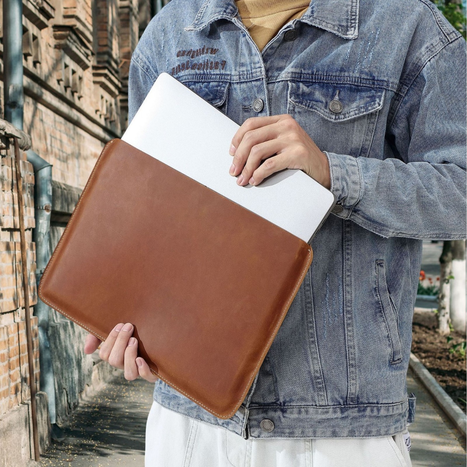 Genuine Leather Slim Laptop Sl - Briefcase Leather Slim 评论和价格