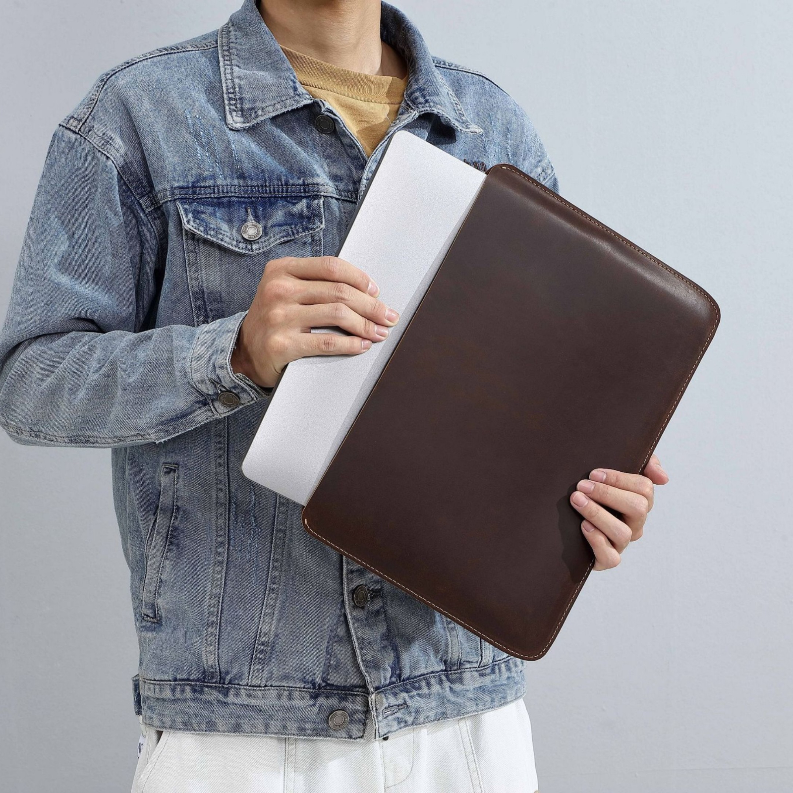 Genuine Leather Slim Laptop Sl - Briefcase Leather Slim 评论和价格