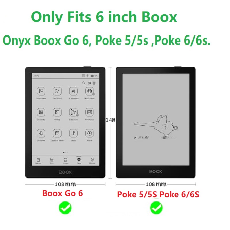 Case for Onyx Boox Go 6 Poke 5 - Briefcase Leather Slim 评论和价格