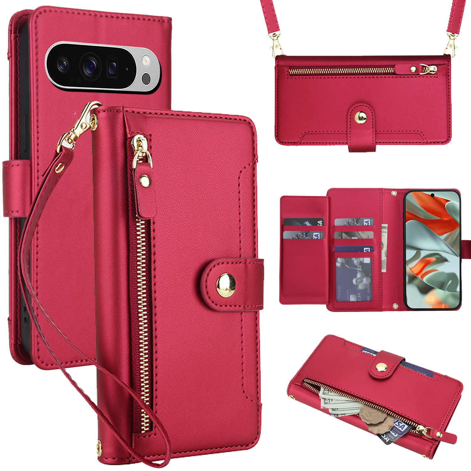Crossbody Zipper Leather Walle - Luxury Bags In 评论和价格