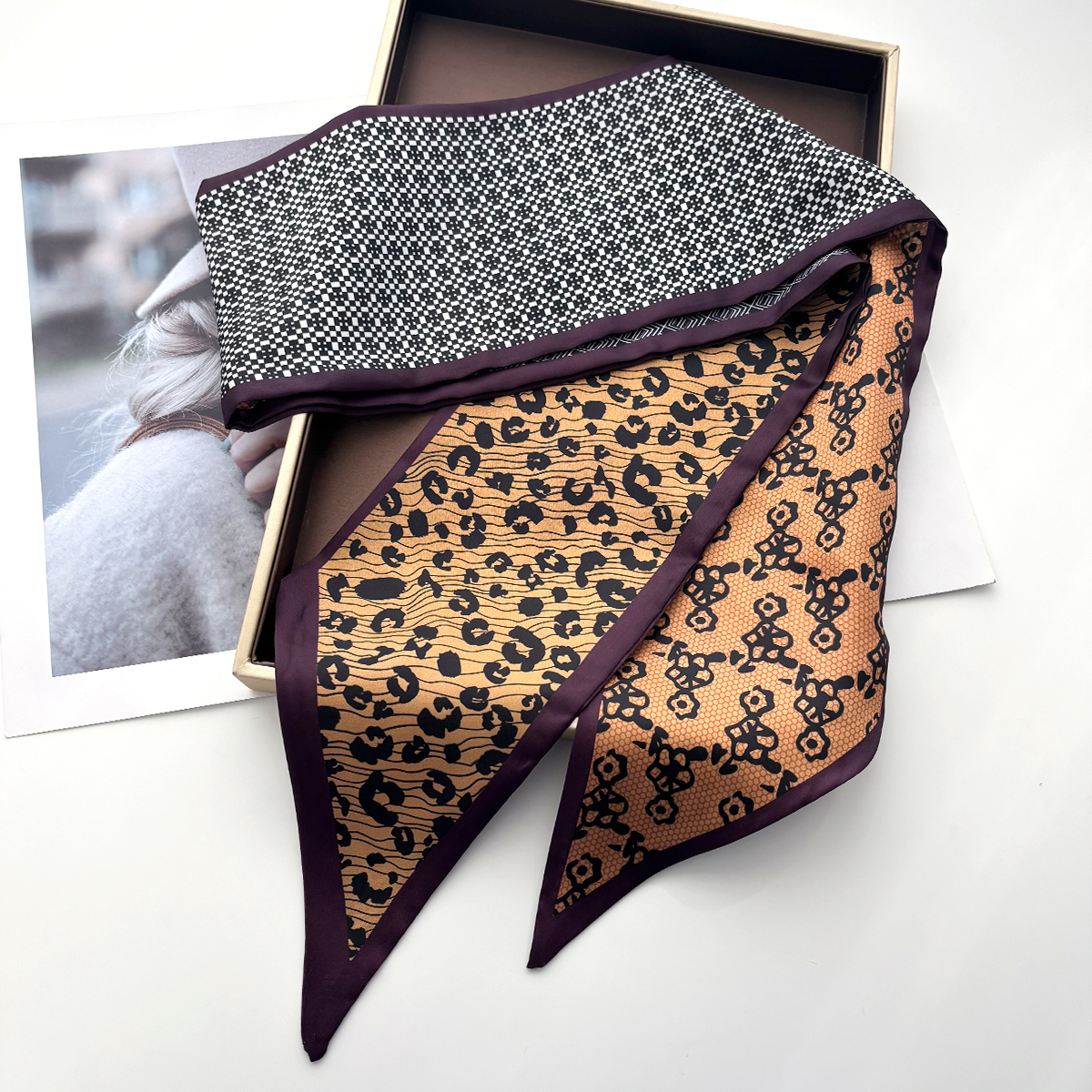 Leopard Printed Skinny Scarf F - Luxury Bags Design 评论和价格