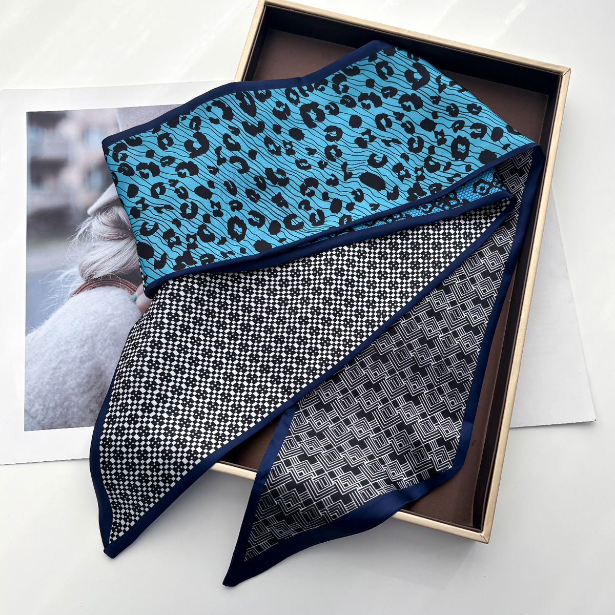 Leopard Printed Skinny Scarf F - Luxury Bags Design 评论和价格