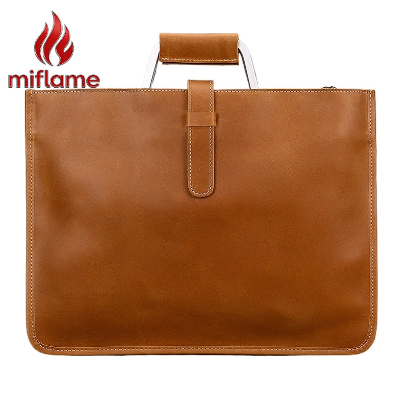 Men's Vintage Crazy Horse Leat - Briefcase Leather Slim 评论和价格