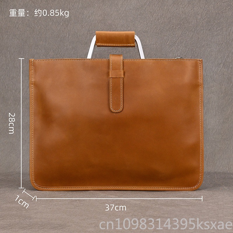 Men's Vintage Crazy Horse Leat - Briefcase Leather Slim 评论和价格